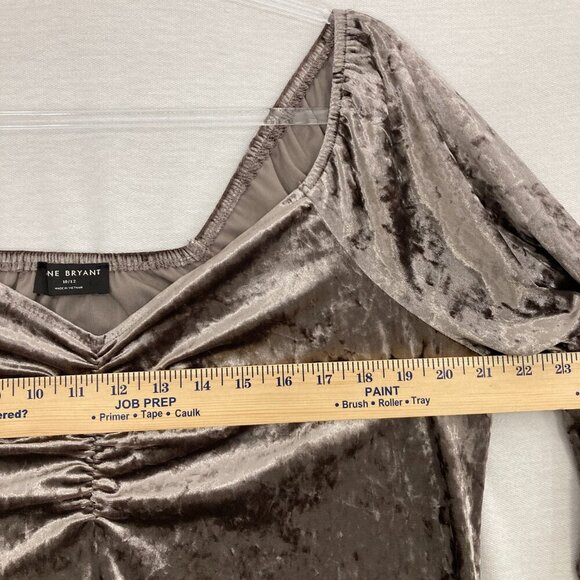 Lane Bryant Velvet Ruched Front 3/4 Sleeve Stretch Top size 10/12 Feminine - Picture 6 of 9